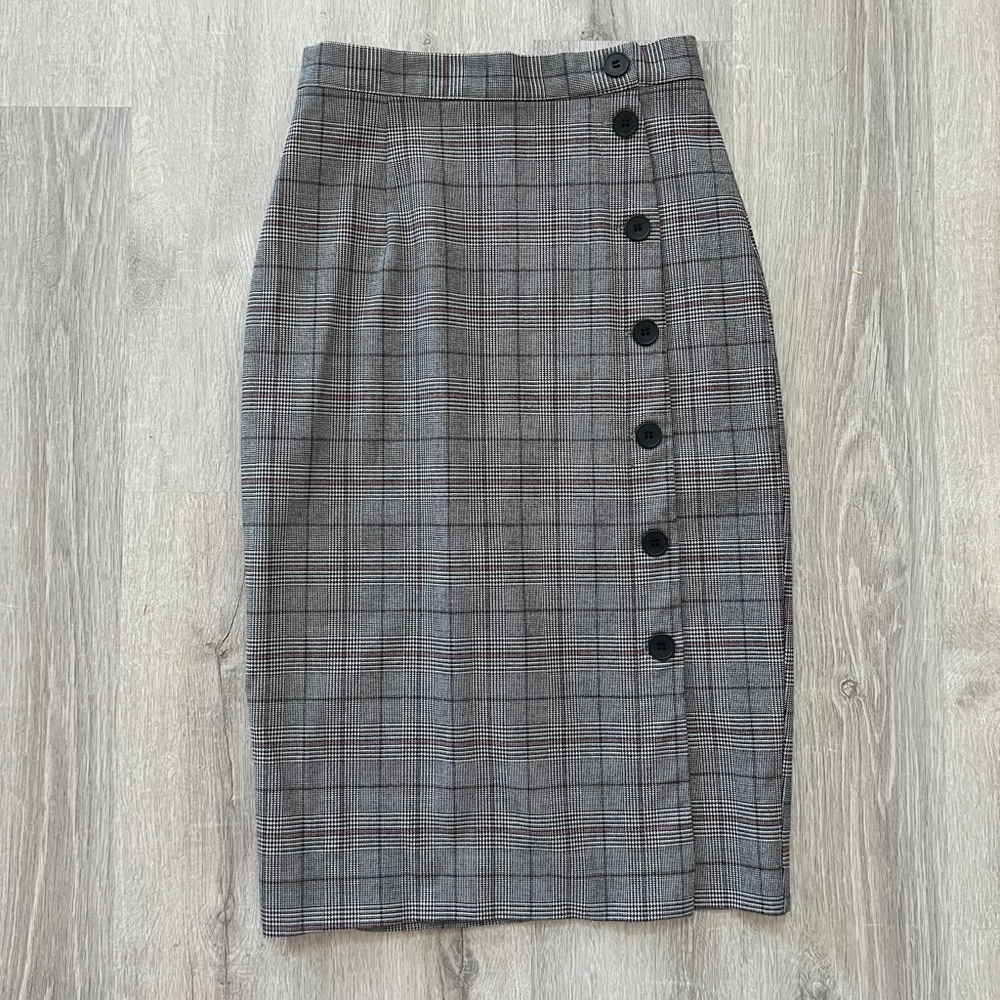 Plaid pencil skirt